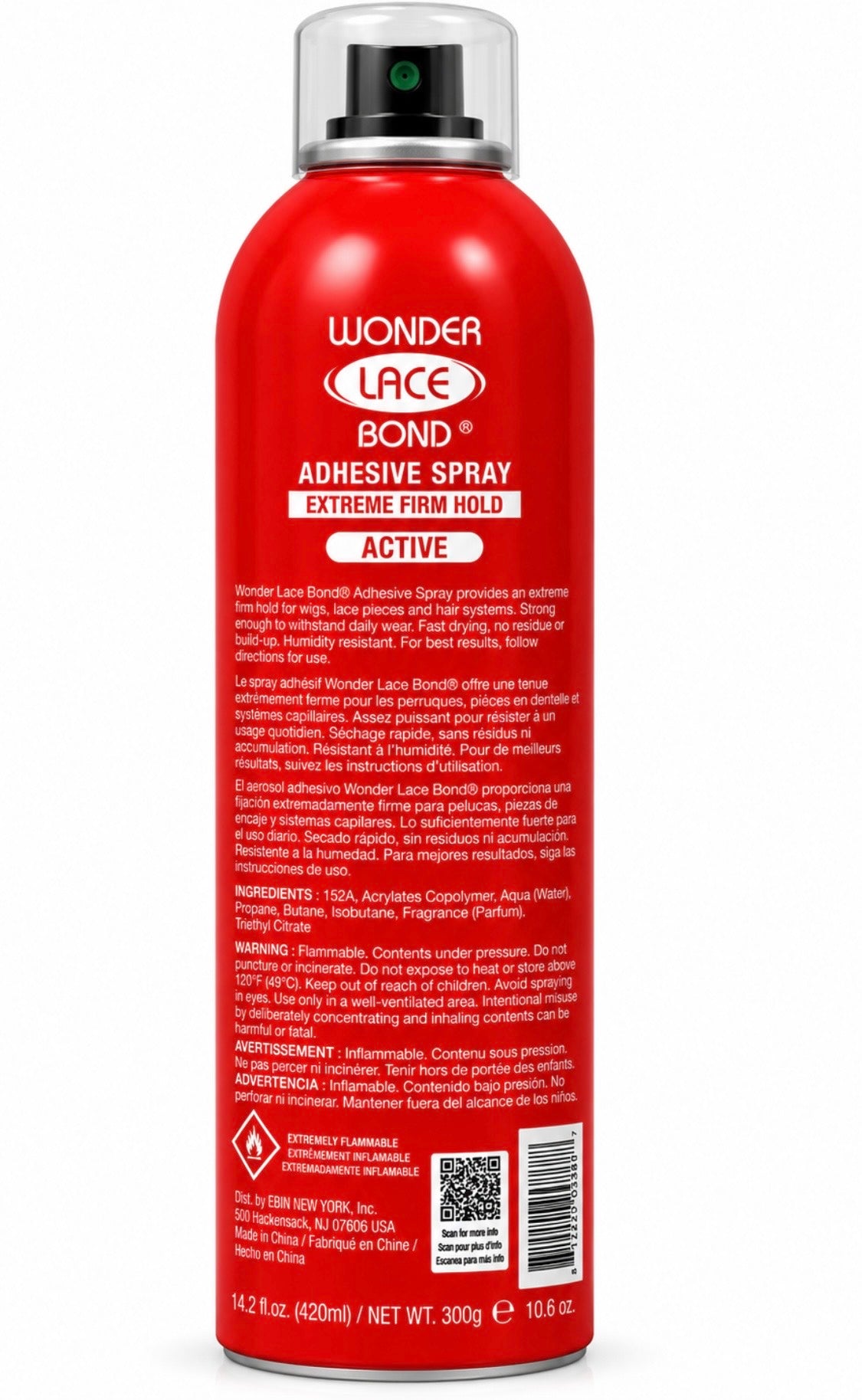 EBIN New York Wonder Lace Bond Spray 14.2 oz Extreme Firm