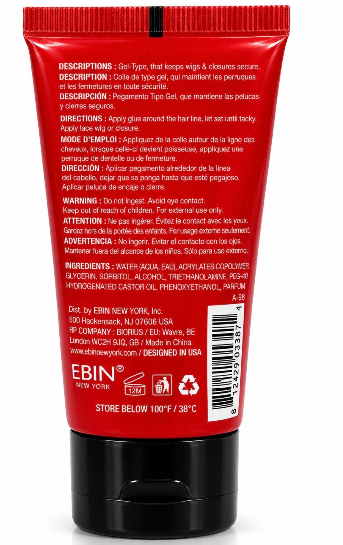 EBIN Wonder Lace Bond Holding Gel Extreme Firm Hold 1.25 oz